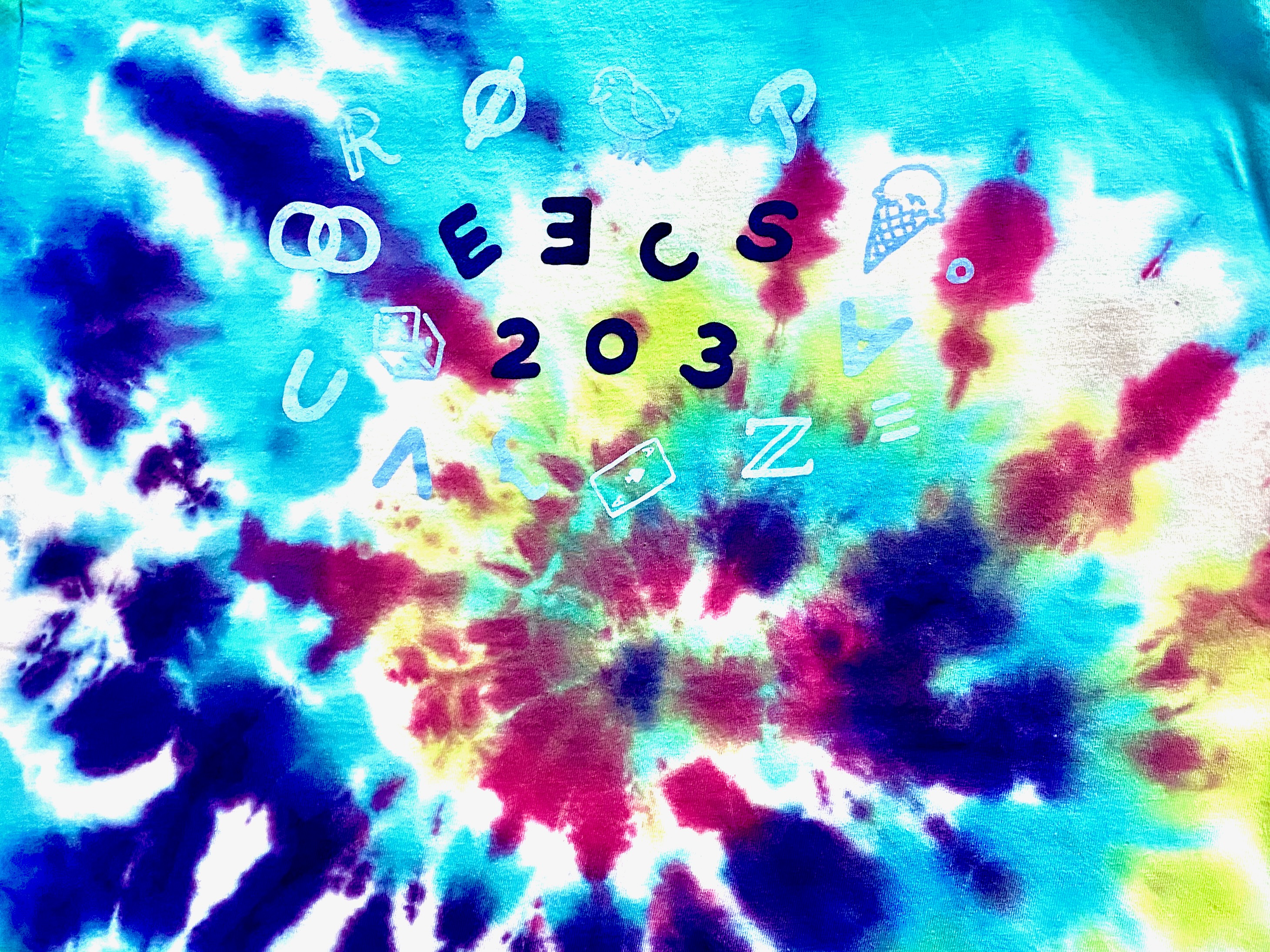 EECS 203 tie-dyed T-shirt logo